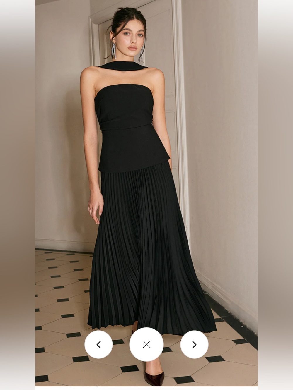 Commense Choker Design Pleated Panel Dress *tag still on*